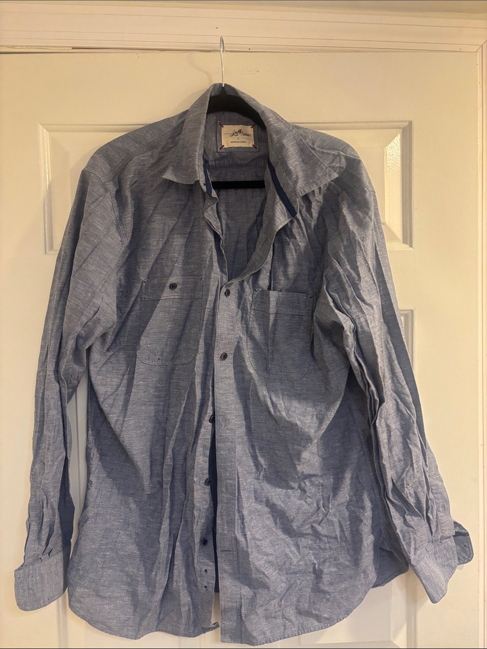 Johnston & Murphy Light Blue Casual Button-Down Shirt